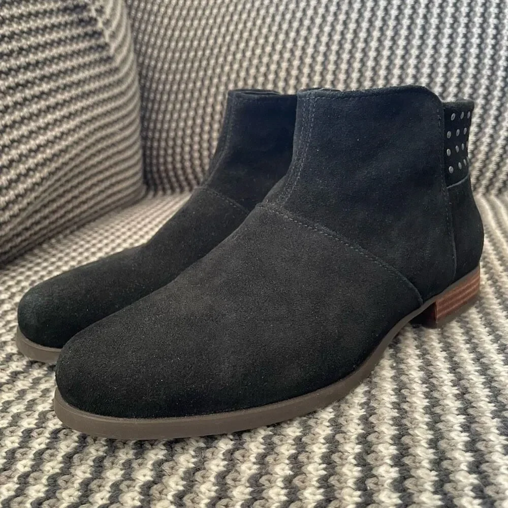 Koolaburra by Ugg Giyah Black Suede Studded Ankle Boots Women’s Shoe Size 9.5